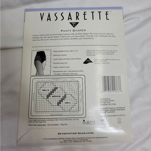VINTAGE Vassarette ivory panty shaper tummy control nylons tights M‎ - Picture 5 of 6